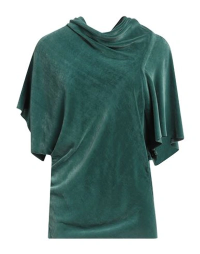 Shop Rick Owens Woman Top Emerald Green Size 10 Viscose, Silk
