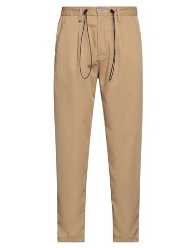 Shop Berna Man Pants Camel Size 26 Polyester, Viscose, Elastane In Beige