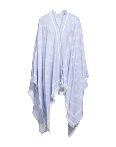 Shop Elisabetta Franchi Woman Cape Lilac Size Onesize Viscose, Acrylic, Wool, Cotton, Cashmere In Purple