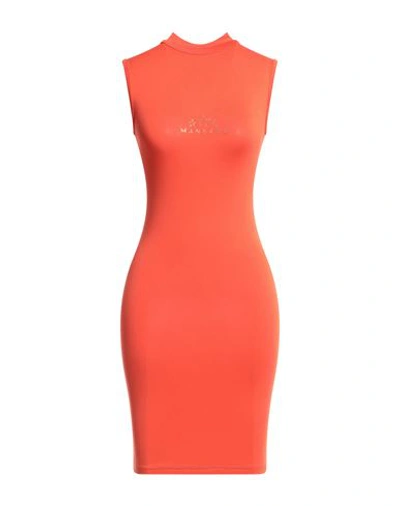 Shop Mangano Woman Mini Dress Orange Size 8 Cotton