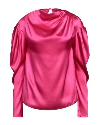 Shop Del Core Woman Top Fuchsia Size 6 Silk In Pink
