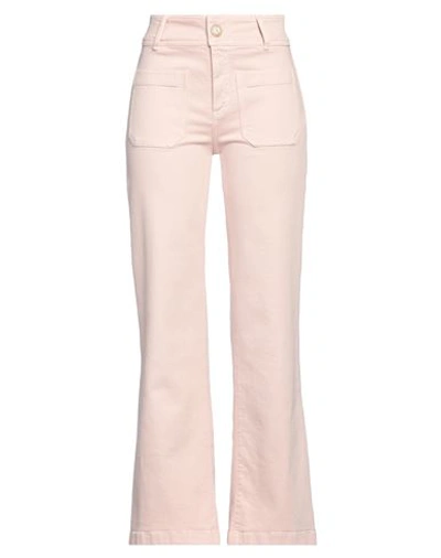 Shop Masscob Woman Jeans Light Pink Size 10 Organic Cotton, Cotton, Polyester, Elastane