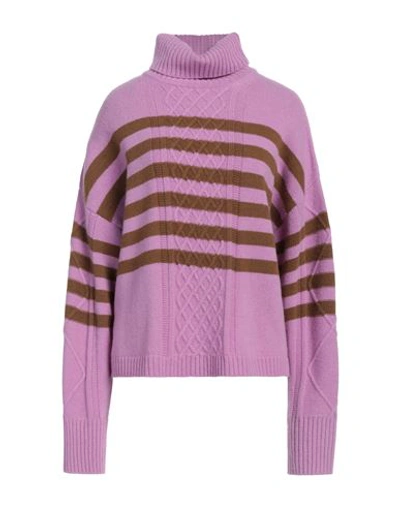 Semicouture Woman Turtleneck Purple Size Xs Wool, Polyamide In Purple