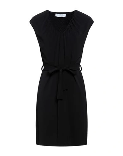 Shop Kaos Woman Mini Dress Black Size 4 Acetate, Polyamide, Elastane