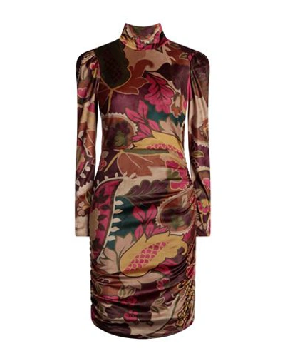 Shop Kate By Laltramoda Woman Midi Dress Camel Size M Polyester, Elastane In Beige