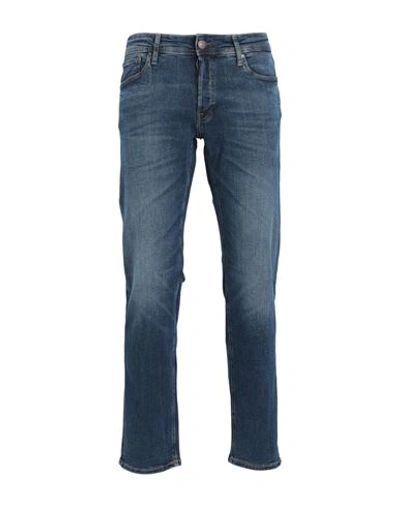 Shop Jack & Jones Man Jeans Blue Size 31w-32l Organic Cotton, Polyester, Recycled Cotton, Elastane