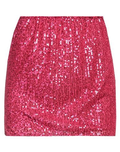 Shop Carla G. Woman Mini Skirt Fuchsia Size 8 Polyester, Polyamide In Pink
