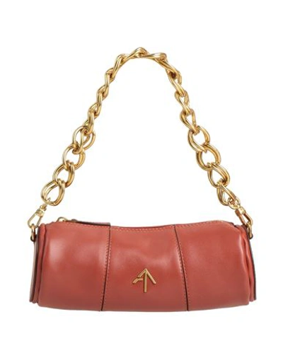 Shop Manu Atelier Woman Handbag Brown Size - Calfskin