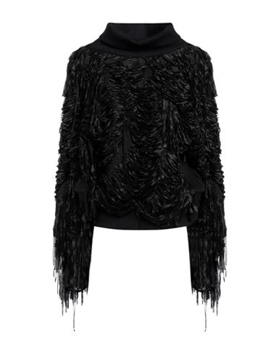 Quira Woman Sweatshirt Black Size 6 Polyamide, Silk, Elastane In Black
