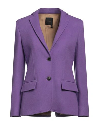 Shop Agnona Woman Blazer Purple Size 4 Wool, Cashmere, Polyamide