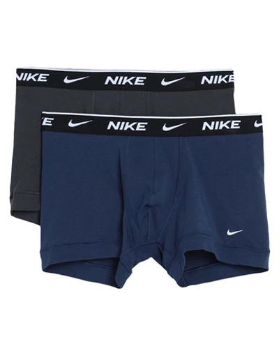 Shop Nike Man Boxer Navy Blue Size S Cotton, Elastane