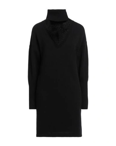 Shop Federica Tosi Woman Mini Dress Black Size 4 Wool, Cashmere