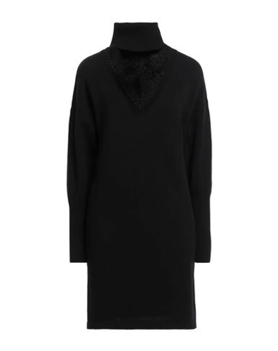Federica Tosi Woman Mini Dress Black Size 4 Wool, Cashmere In Black