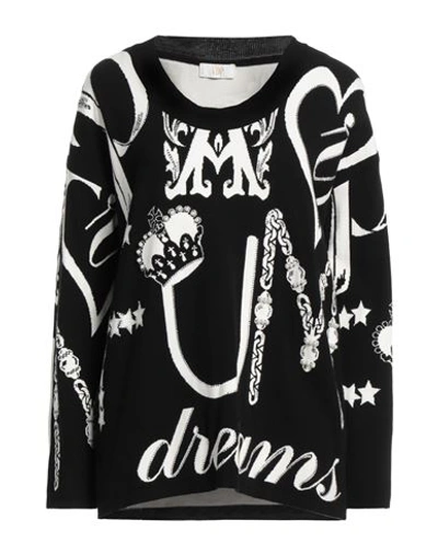 Vdp Collection Woman Sweater Black Size 4 Viscose, Polyester In Black