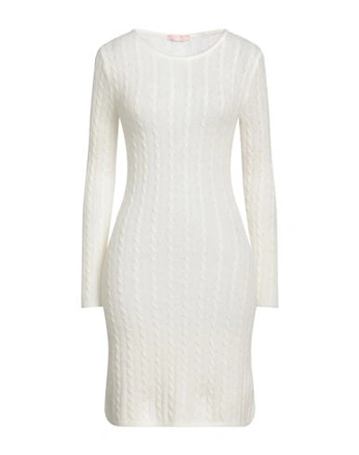 Shop Kristina Ti Woman Mini Dress White Size M Acrylic, Alpaca Wool, Polyamide, Wool, Elastane
