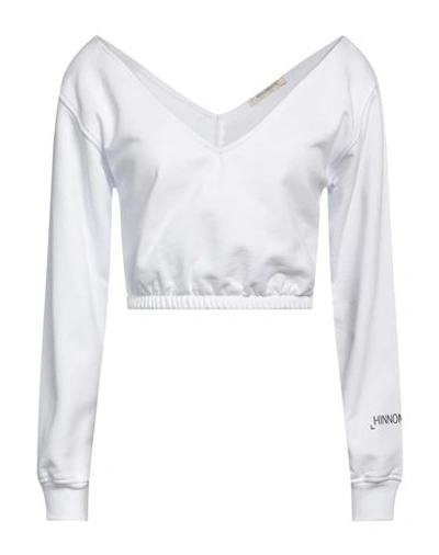 Shop Hinnominate Woman Sweatshirt White Size M Cotton, Elastane
