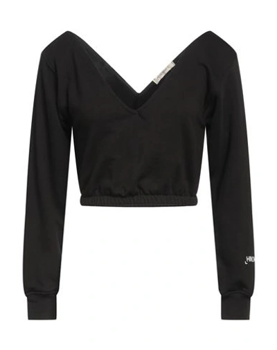 Shop Hinnominate Woman Sweatshirt Black Size M Cotton, Elastane