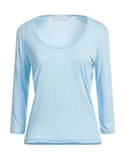 Shop Vneck Woman T-shirt Sky Blue Size L Modal, Elastane