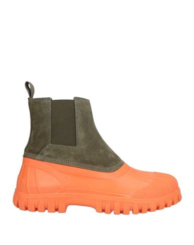 Shop Diemme Man Ankle Boots Military Green Size 7 Soft Leather, Textile Fibers