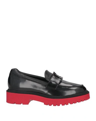 Shop Hogan Woman Loafers Black Size 7 Soft Leather