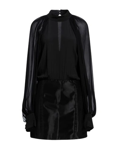 Shop Maria Vittoria Paolillo Mvp Woman Mini Dress Black Size 8 Acetate, Silk