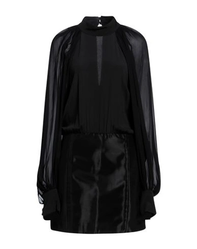 Maria Vittoria Paolillo Mvp Woman Mini Dress Black Size 6 Acetate, Silk In Black