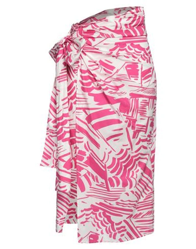 Shop Msgm Woman Midi Skirt Fuchsia Size 4 Cotton In Pink