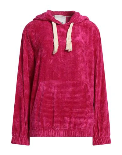 Shop Erika Cavallini Woman Sweatshirt Fuchsia Size 8 Viscose, Cotton, Elastane In Pink