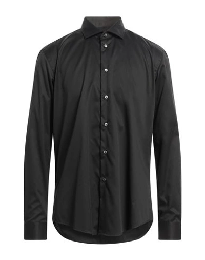 Shop Brian Dales Man Shirt Black Size 17 ½ Cotton, Elastane