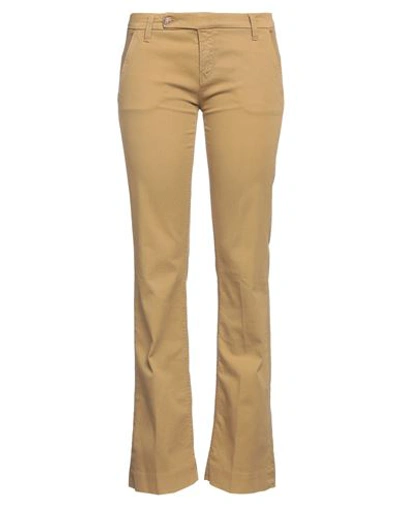Shop True Nyc Woman Pants Ocher Size 29 Cotton, Elastane In Yellow