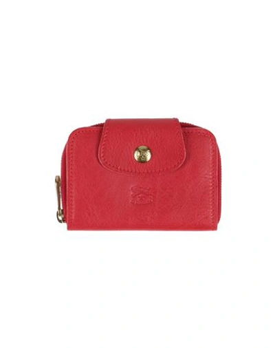 Shop Il Bisonte Woman Key Ring Tomato Red Size - Soft Leather