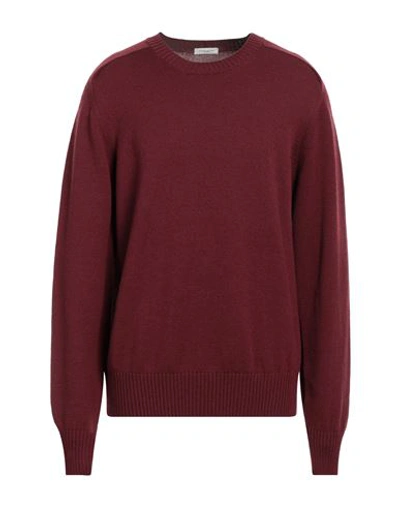 Shop Paolo Pecora Man Sweater Burgundy Size Xxl Virgin Wool In Red
