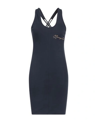 Mangano Woman Short Dress Midnight Blue Size 8 Cotton In Blue