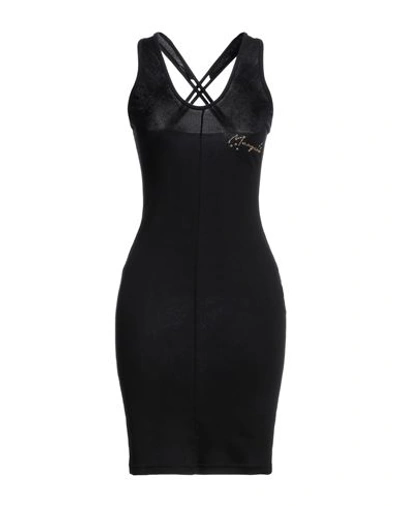 Mangano Woman Short Dress Black Size 8 Cotton In Black