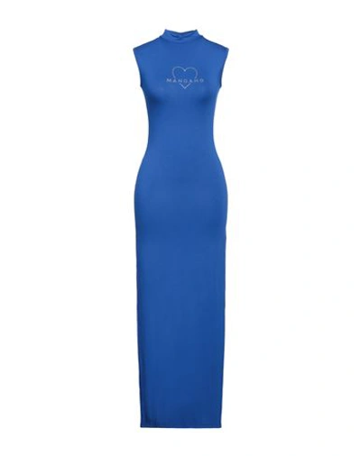 Shop Mangano Woman Maxi Dress Bright Blue Size 8 Cotton