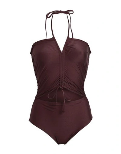 Shop Other Stories &  Woman One-piece Swimsuit Cocoa Size 8 Polyamide, Elastane In Brown