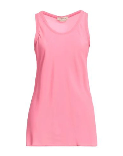 Shop Anna Molinari Woman Top Pink Size 6 Acetate, Silk