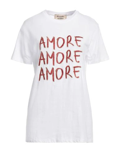 Shop Alessandro Enriquez Woman T-shirt White Size Xs Cotton