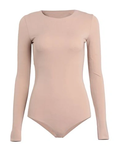 Shop Maison Margiela Woman Bodysuit Beige Size 2 Viscose, Elastane