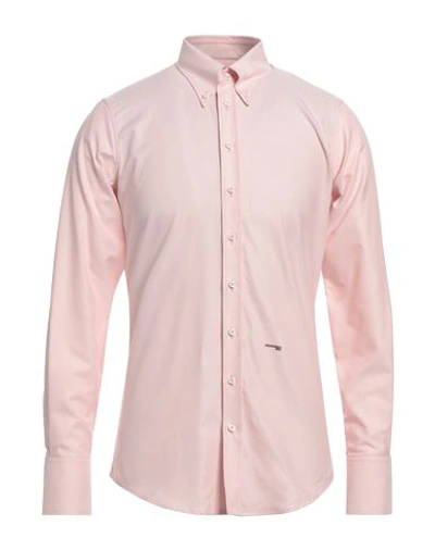 Shop Dsquared2 Man Shirt Pink Size 44 Cotton