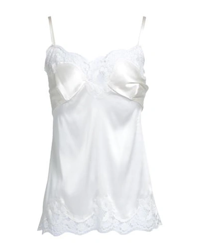Shop Dolce & Gabbana Woman Undershirt Ivory Size 12 Silk, Elastane In White