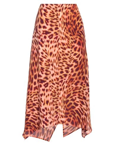 Shop Stella Mccartney Woman Midi Skirt Salmon Pink Size 4-6 Silk