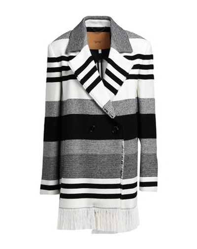 Shop Dorothee Schumacher Woman Coat Ivory Size 4 Cotton, Wool, Polyamide In White