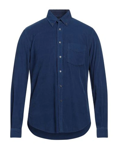 Shop Aspesi Man Shirt Blue Size 15 ½ Cotton