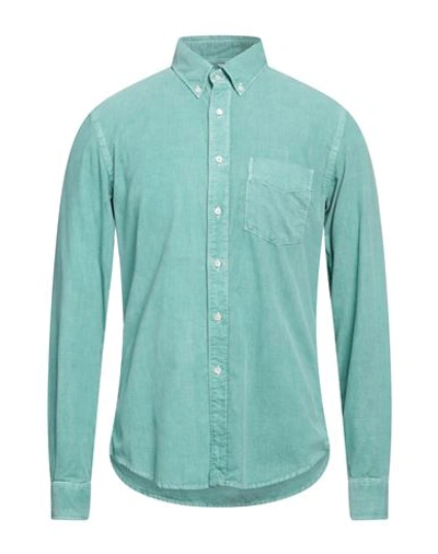 Shop Aspesi Man Shirt Sage Green Size 15 ½ Cotton
