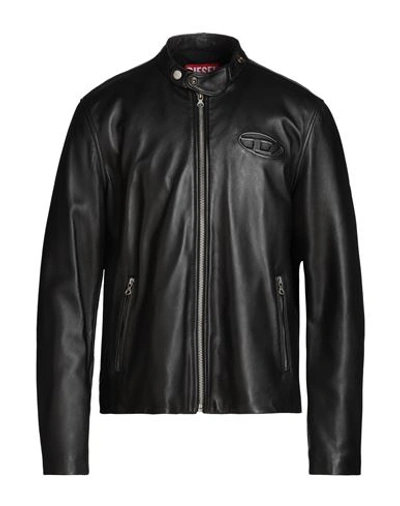 Shop Diesel L-metalo Man Jacket Black Size 44 Sheepskin