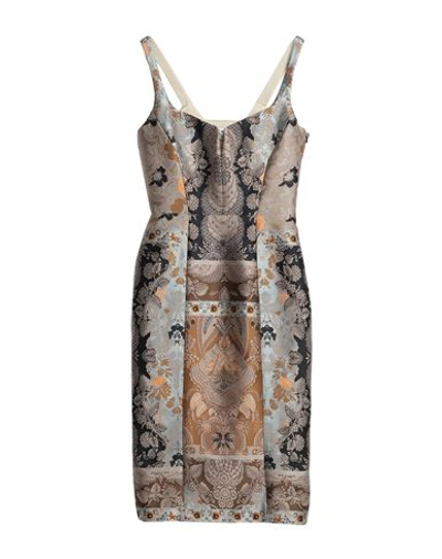 Shop Etro Woman Midi Dress Beige Size 6 Polyester, Acetate, Silk, Viscose