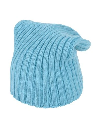 Shop Aragona Woman Hat Light Blue Size Onesize Cashmere