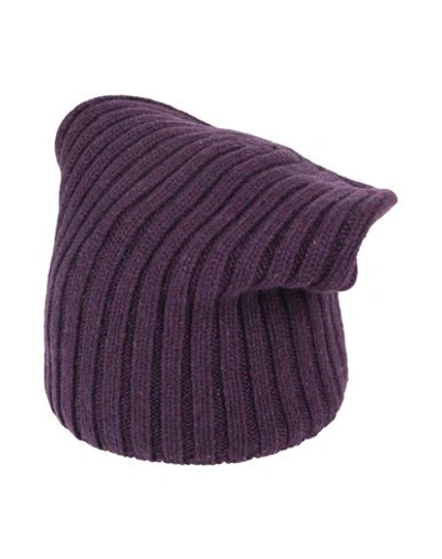 Shop Aragona Woman Hat Dark Purple Size Onesize Cashmere