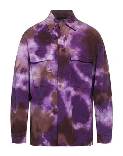 Shop B-used Man Shirt Dark Purple Size L Cotton